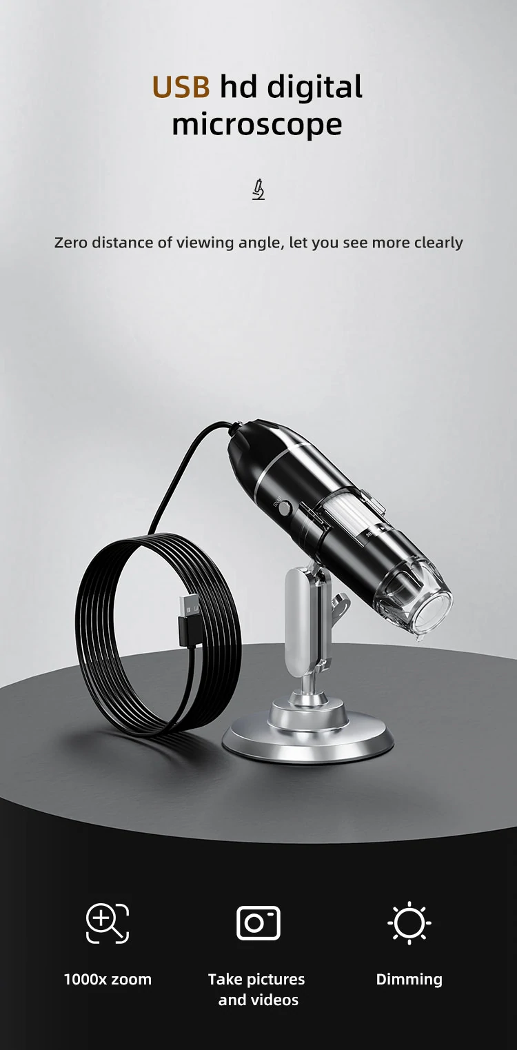 1000X Digital Microscope 3 In 1 Interfaces Microscope Photo Video Modes Microscope Computer Mobilephone Connecting 360° Bracket