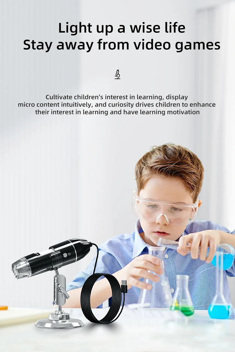 1000X Digital Microscope 3 In 1 Interfaces Microscope Photo Video Modes Microscope Computer Mobilephone Connecting 360° Bracket