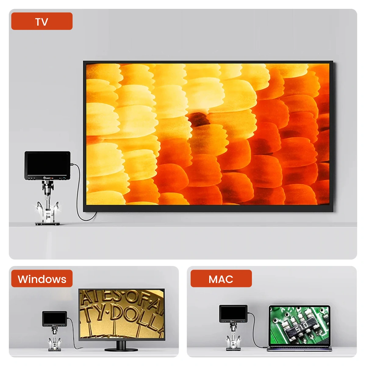 MUSTOOL DM9 Pro HDMI-compatible Digital Microscope w/eflect cover 7'' IPS Screen Microscopes 1200X Entire Coin View 16MP Professional Soldering Microscopio