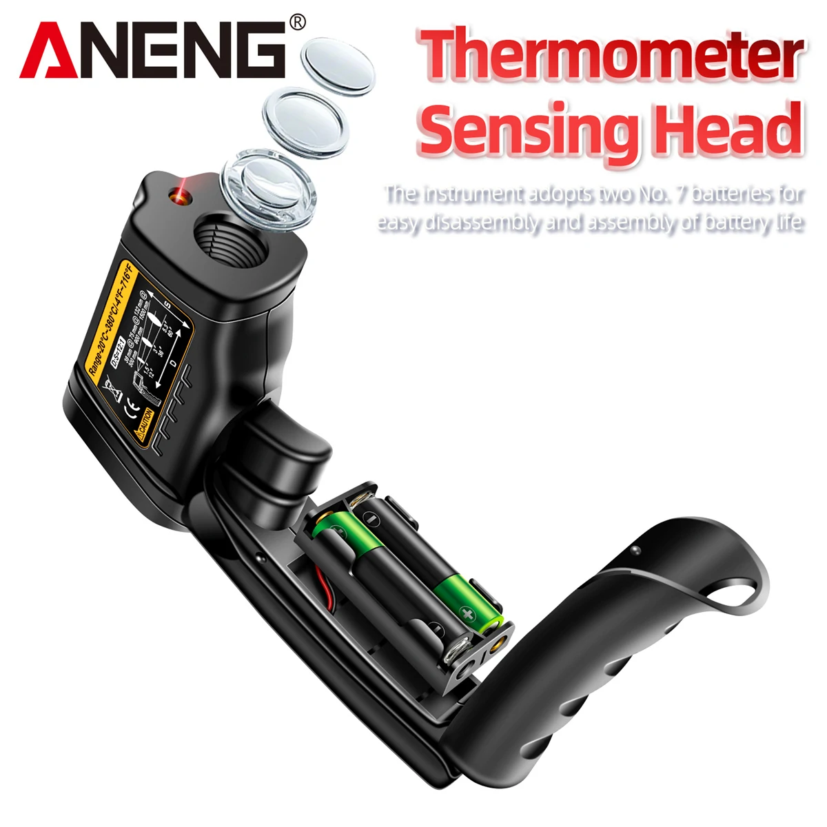 ANENG TH103 Class II Laser Infrared Thermometer Temperature Sensor Testers Gun -20°C~380℃ Industrial Thermal Tube Testing Tools