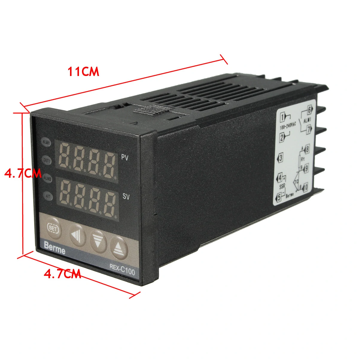 Upgrade REX-C100 Digital PID Temperature Controller Thermostat SSR output Max.40A SSR Relay K Thermocouple Probe High Quality