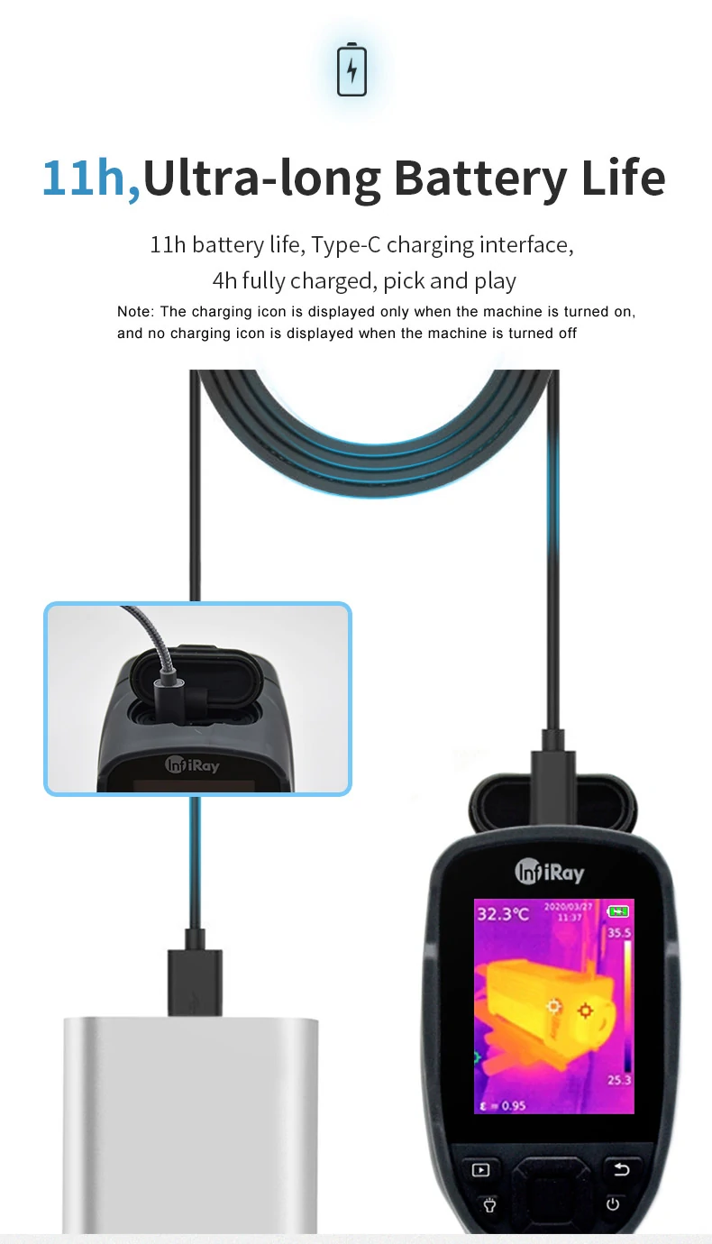 INFIRAY C200 Infrared Camera Camera Geothermal Detector Temperature Imager 256*192 Pixels Equivalent to UTI260B