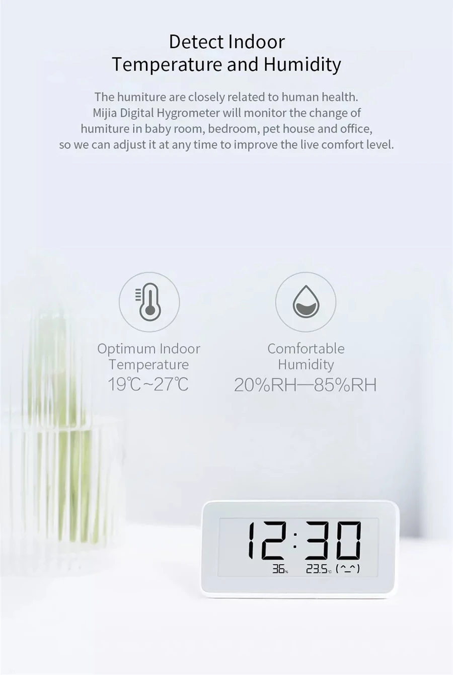 Xiaomi Mijia Smart Temperature Humidity Pro Electronic Digital Clock Watch E-link Thermometer Moisture Meter Work Mi Home