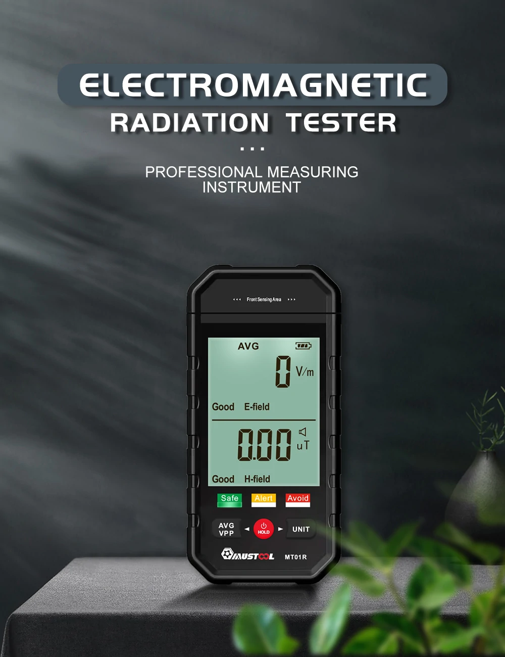 MUSTOOL MT01R 3-inch Electromagnetic Radiation Tester Electric Field & Magnetic Field Detection Radiation Status Rapidly Assess