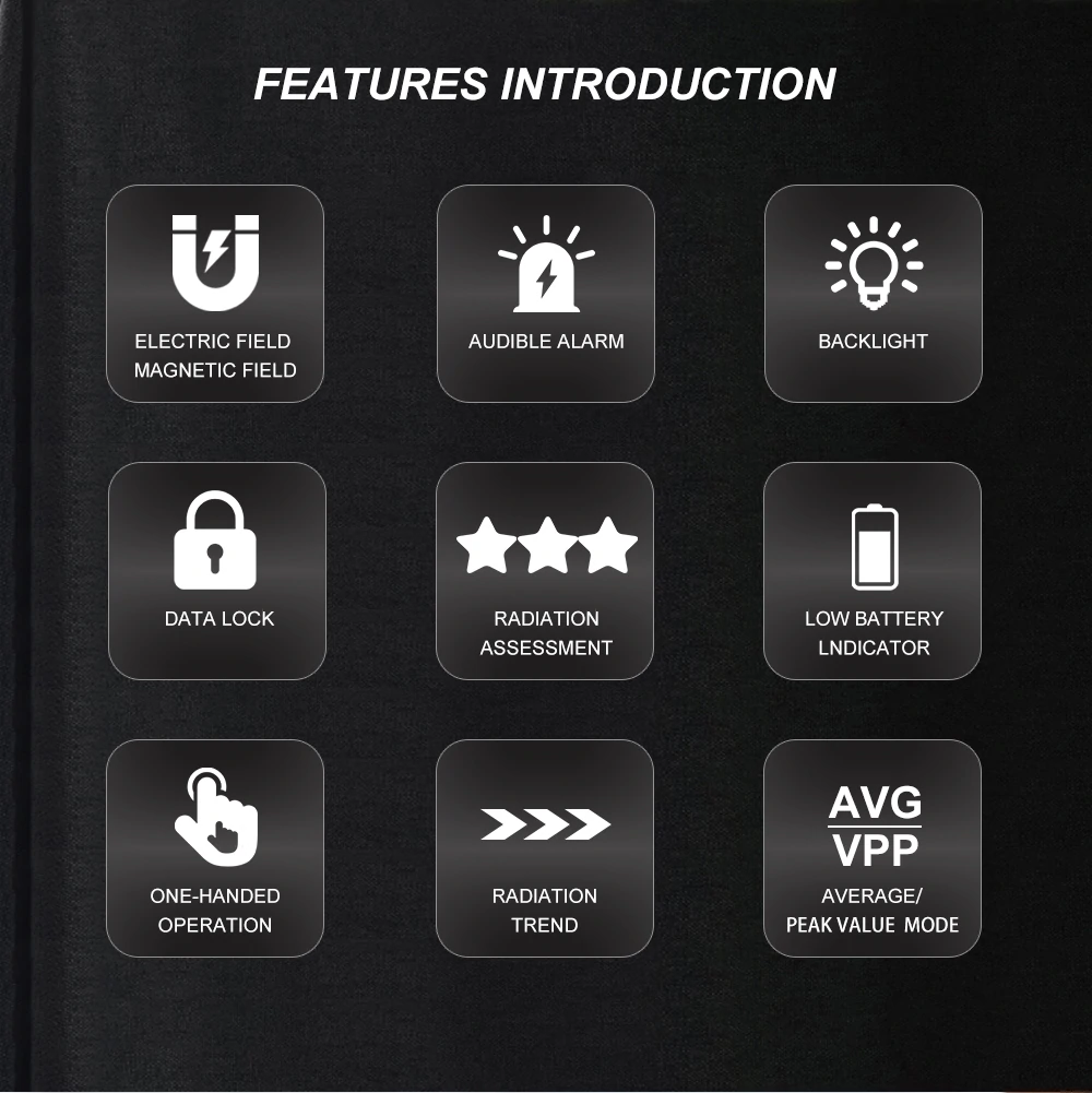 MUSTOOL MT01R 3-inch Electromagnetic Radiation Tester Electric Field & Magnetic Field Detection Radiation Status Rapidly Assess