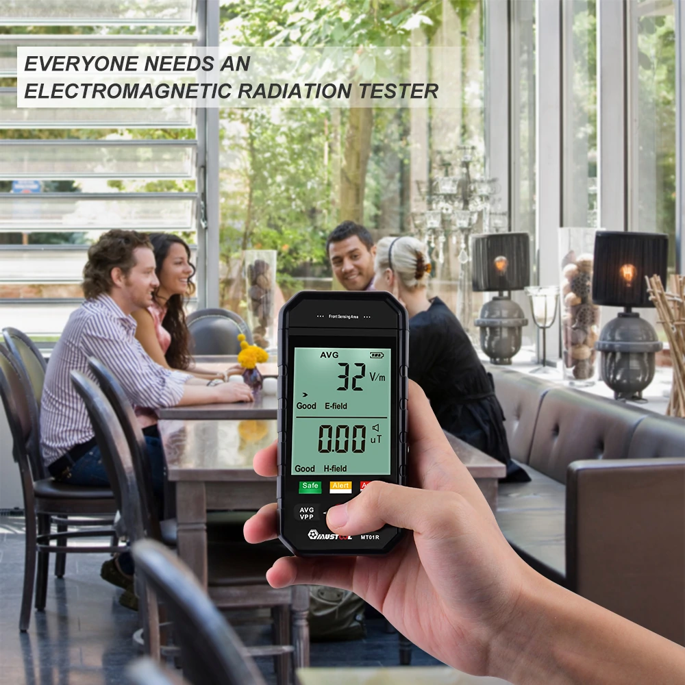 MUSTOOL MT01R 3-inch Electromagnetic Radiation Tester Electric Field & Magnetic Field Detection Radiation Status Rapidly Assess