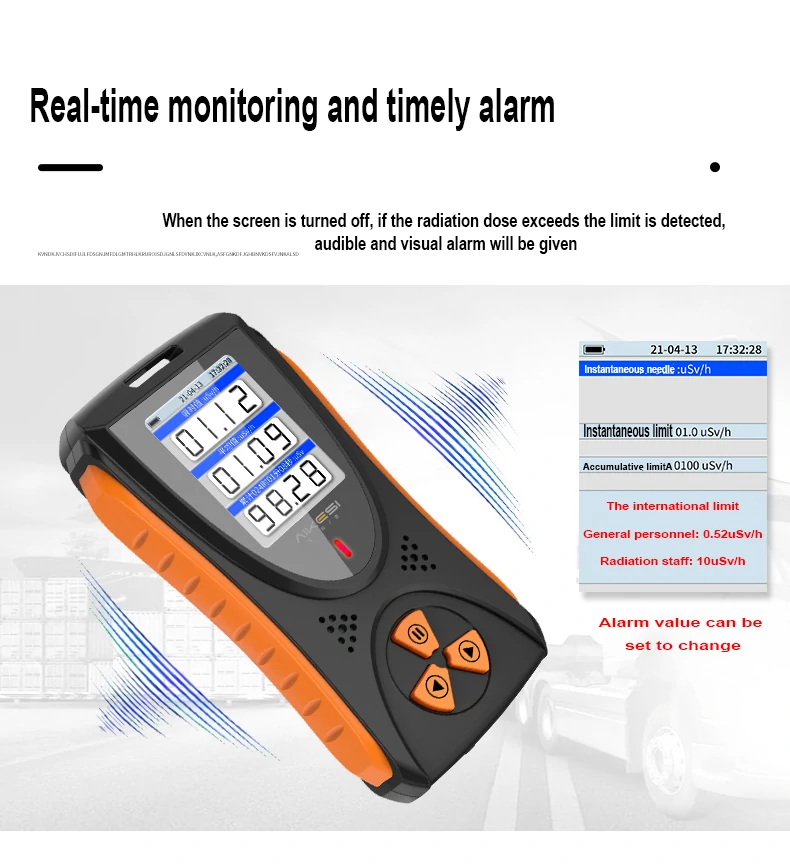 High Precision 0. 05uSv-50mSv Nuclear Radiation Tester Radioactive Tester with Built-in Battery TFT2.0  Color Display Screen Alarm Fuction