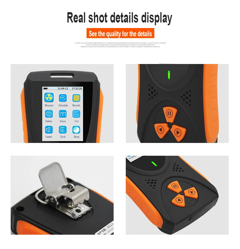 High Precision 0. 05uSv-50mSv Nuclear Radiation Tester Radioactive Tester with Built-in Battery TFT2.0  Color Display Screen Alarm Fuction