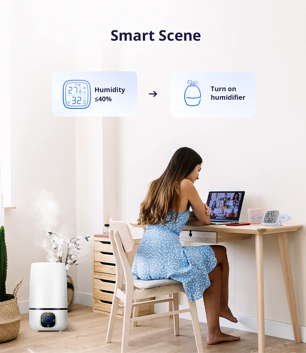 2Pcs SONOFF SNZB-02D LCD Smart Temperature Humidity Sensor APP Real-time Monitoring Work with ZB Bridge-P/ ZB Dongle/ NS Panel
