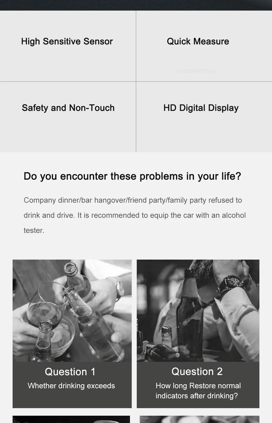 Hydsto Digital Alcohol Tester T1 Professional Alcohol Breathalyzer Breath Drunk Driving Analyzer LCD Screen Mini Tools