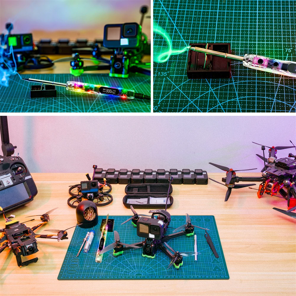 SEQUER SI012 Pro Max TS-B2 Portable OLED Soldering Iron with Color Ambience Light Chinese, English and Russian Menu Applicable TS Soldering Iron Tips Support PD|QC|3S-6S Battery Power Supply