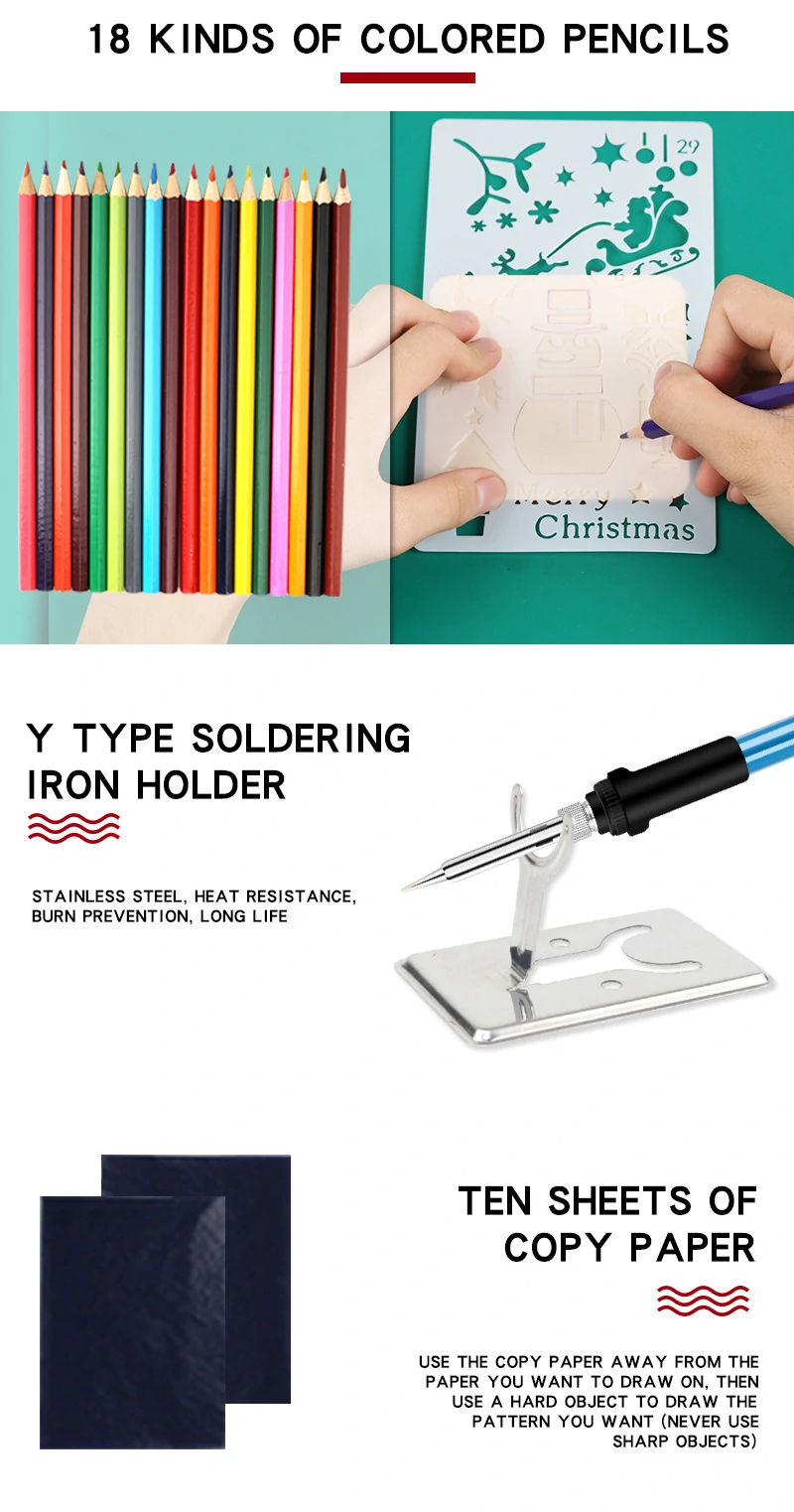 71 Pieces Adjustable Temperature Electric Soldering Iron Pyrography Tool Carving Pyrographer Pen Wood Burning Kit