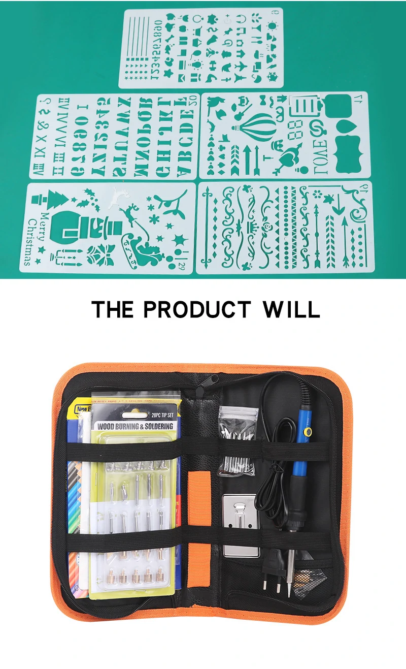 71 Pieces Adjustable Temperature Electric Soldering Iron Pyrography Tool Carving Pyrographer Pen Wood Burning Kit