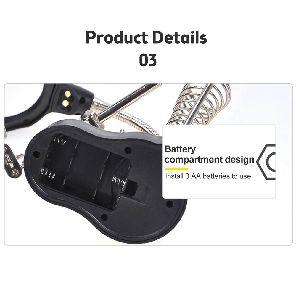 Multifunctional Electric Soldering Station Auxiliary Clamp Electric Iron Double Led Light Industrial Maintenance Bracket Type Magnifying Glass