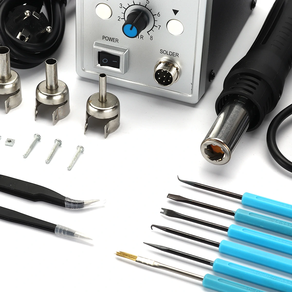 858D 700W BGA Rework Solder Station Soldering Heat Air Gun Station 220V / 110V For SMD SMT Welding Repair