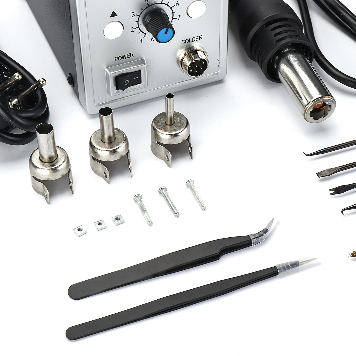 858D 700W BGA Rework Solder Station Soldering Heat Air Gun Station 220V / 110V For SMD SMT Welding Repair