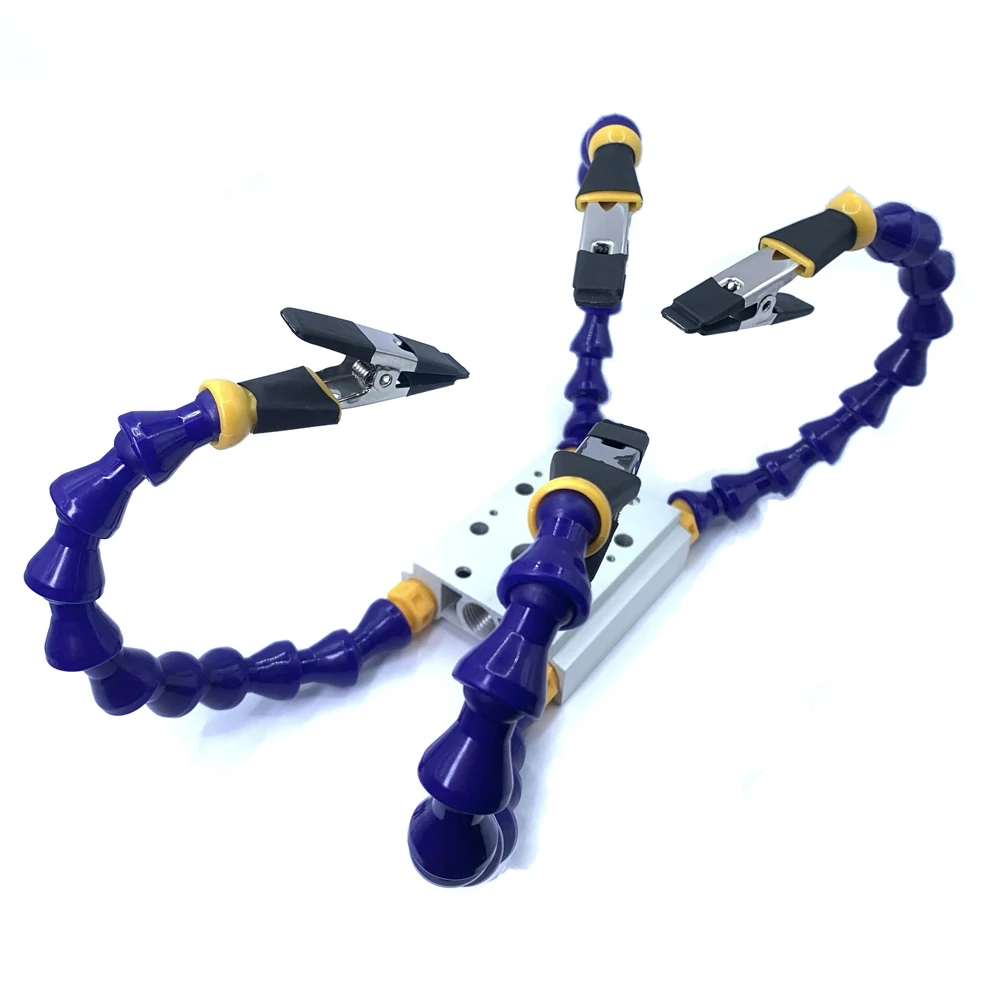 Two/Four/Six Brackets Benches Vise Table Clamp with Flexible Arm Aluminum Alloy Clamp Soldeirng Iron Holder Printed Circuit Board Welding Repairs