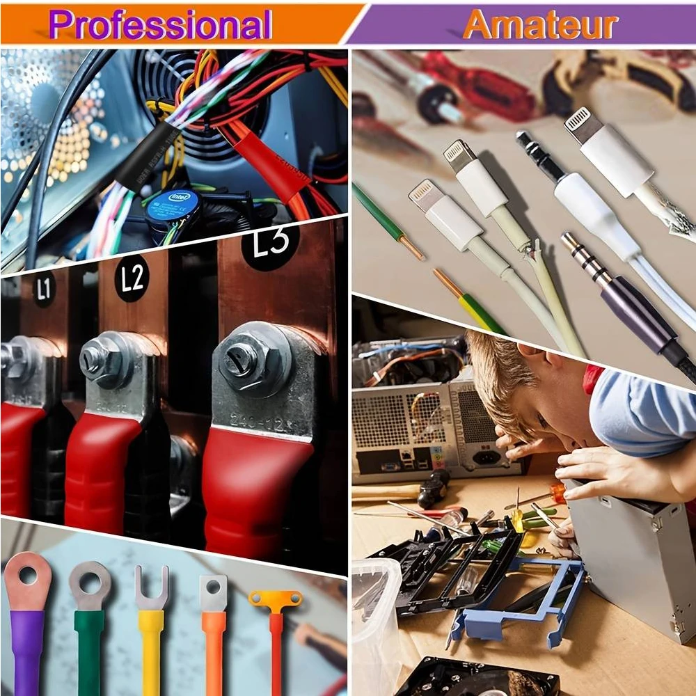 127 Pcs Heat Shrink Tubing Set 2:1 Thermoresistant Tube Red Black Shrink Wrapping Wire Protection Heat-shrinkable Sheath