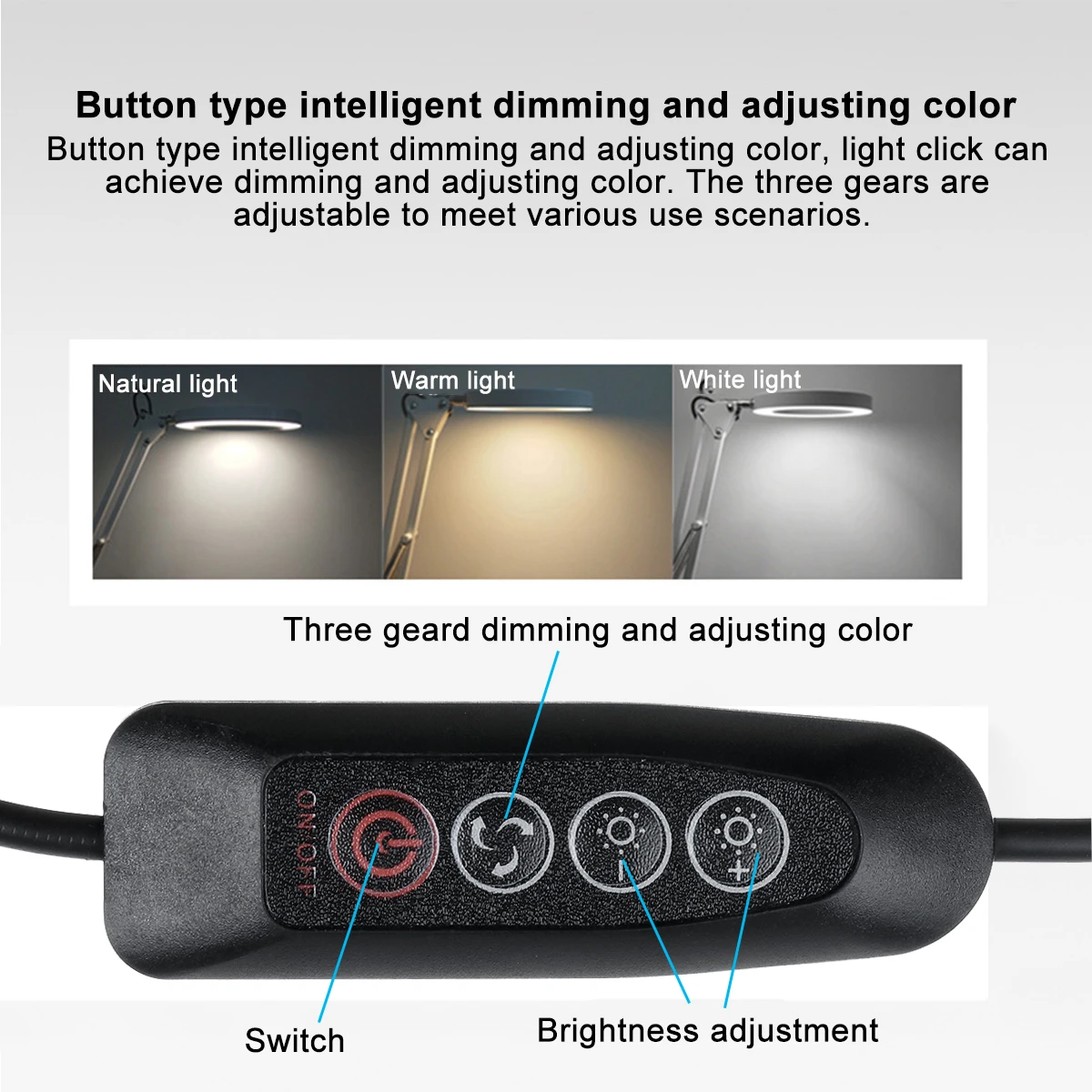 5X Magnifying Lamp Clamp Mount LED Magnifier Lamp Manicure Tattoo Beauty Light