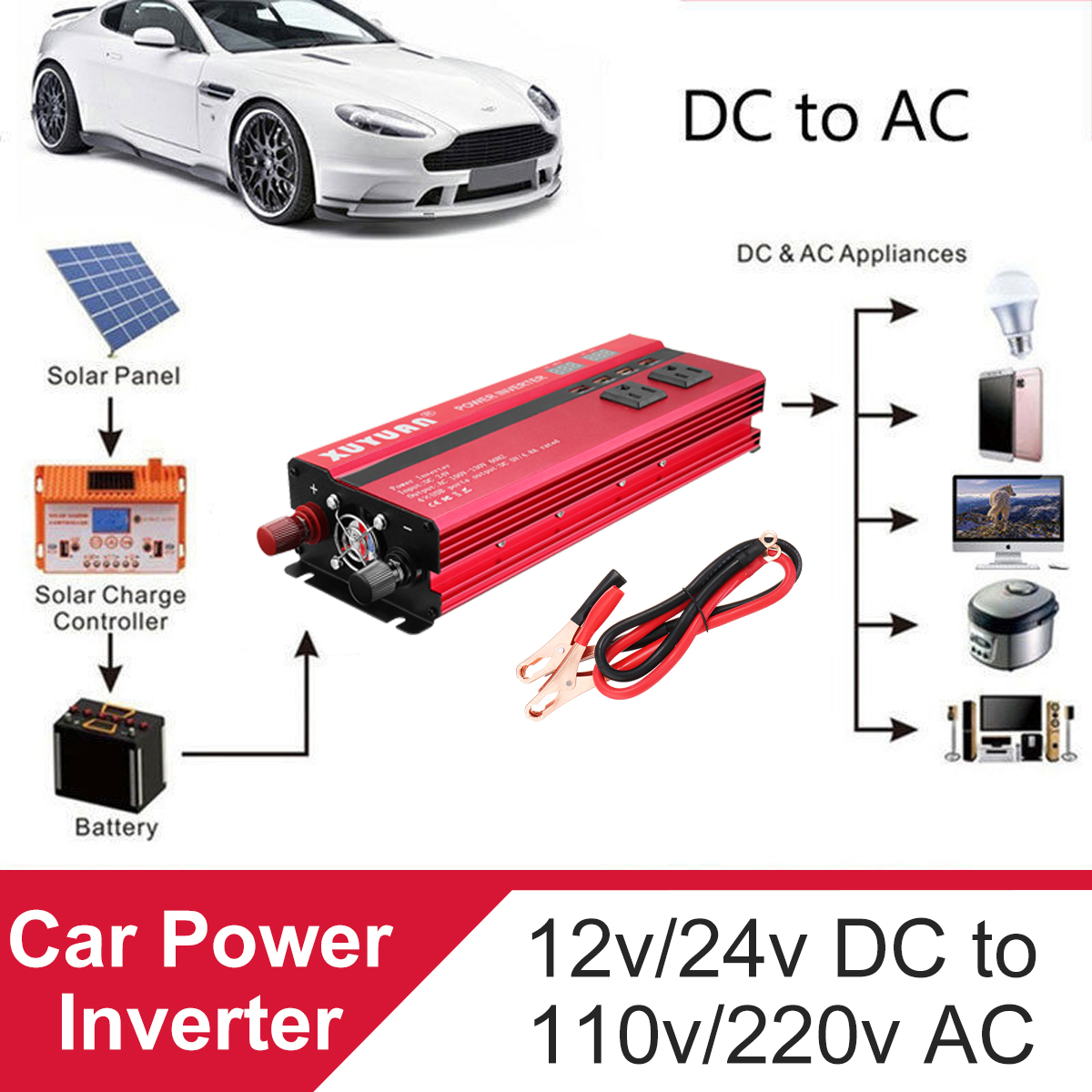 5000W DC12/24V To AC110V/220V Solar Inverter