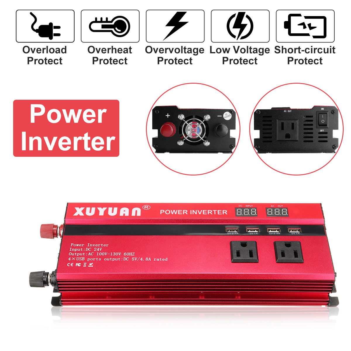 5000W DC12/24V To AC110V/220V Solar Inverter