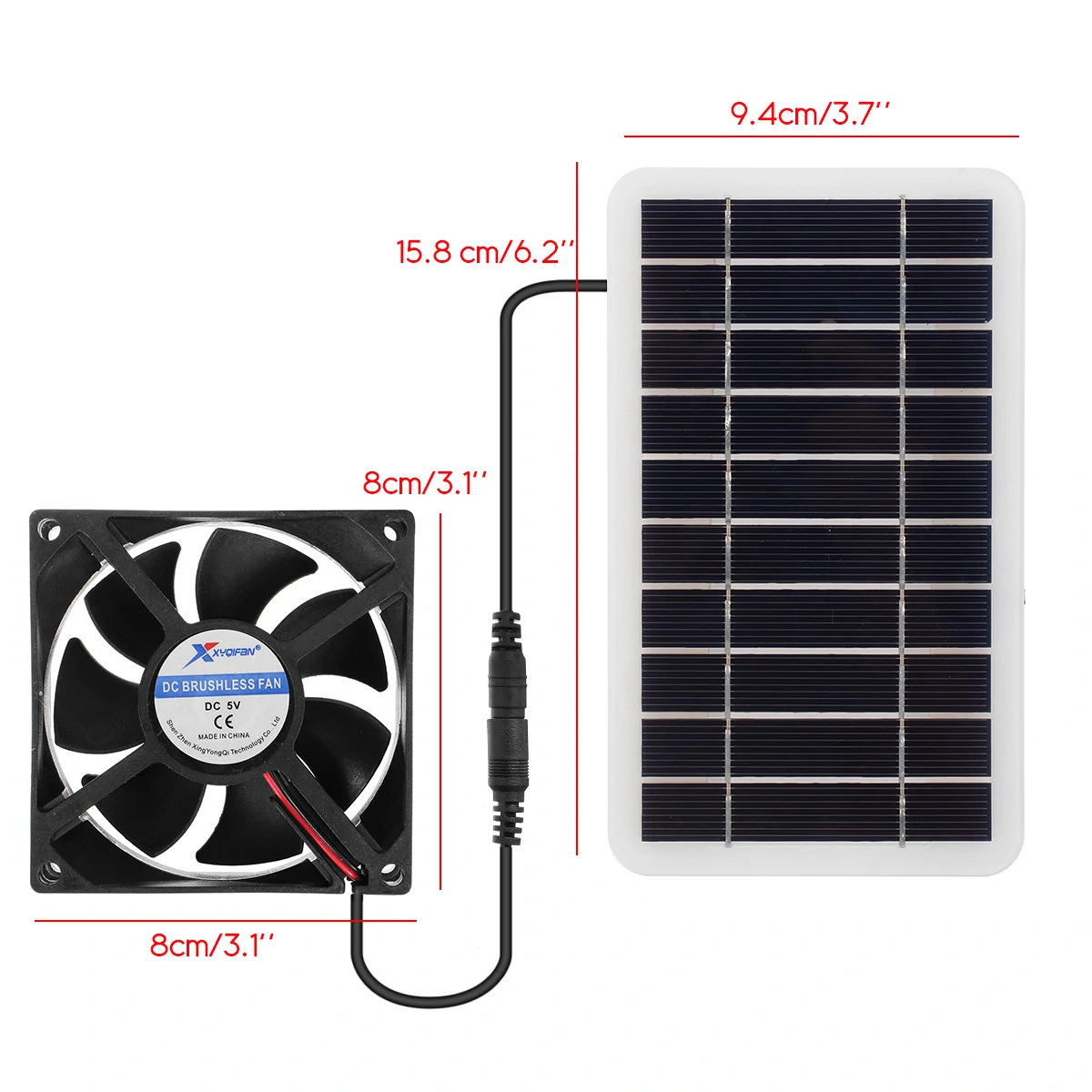 10W Portable Solar Panel Kit Dual DC 5V USB Charger Kit Solar Power Controller with Fans