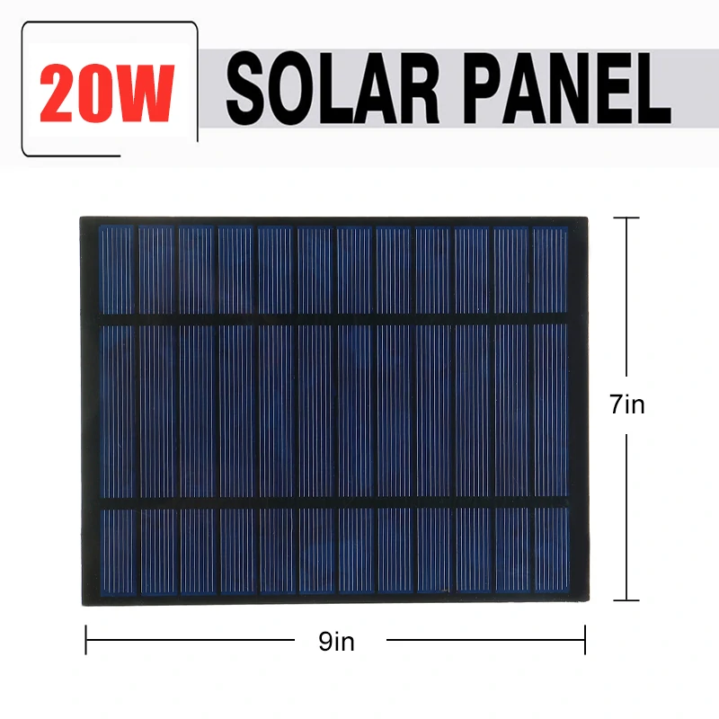 20W 12V Solar Panel Solar Fan Framed Solar Panel Module DIY Portable Charging