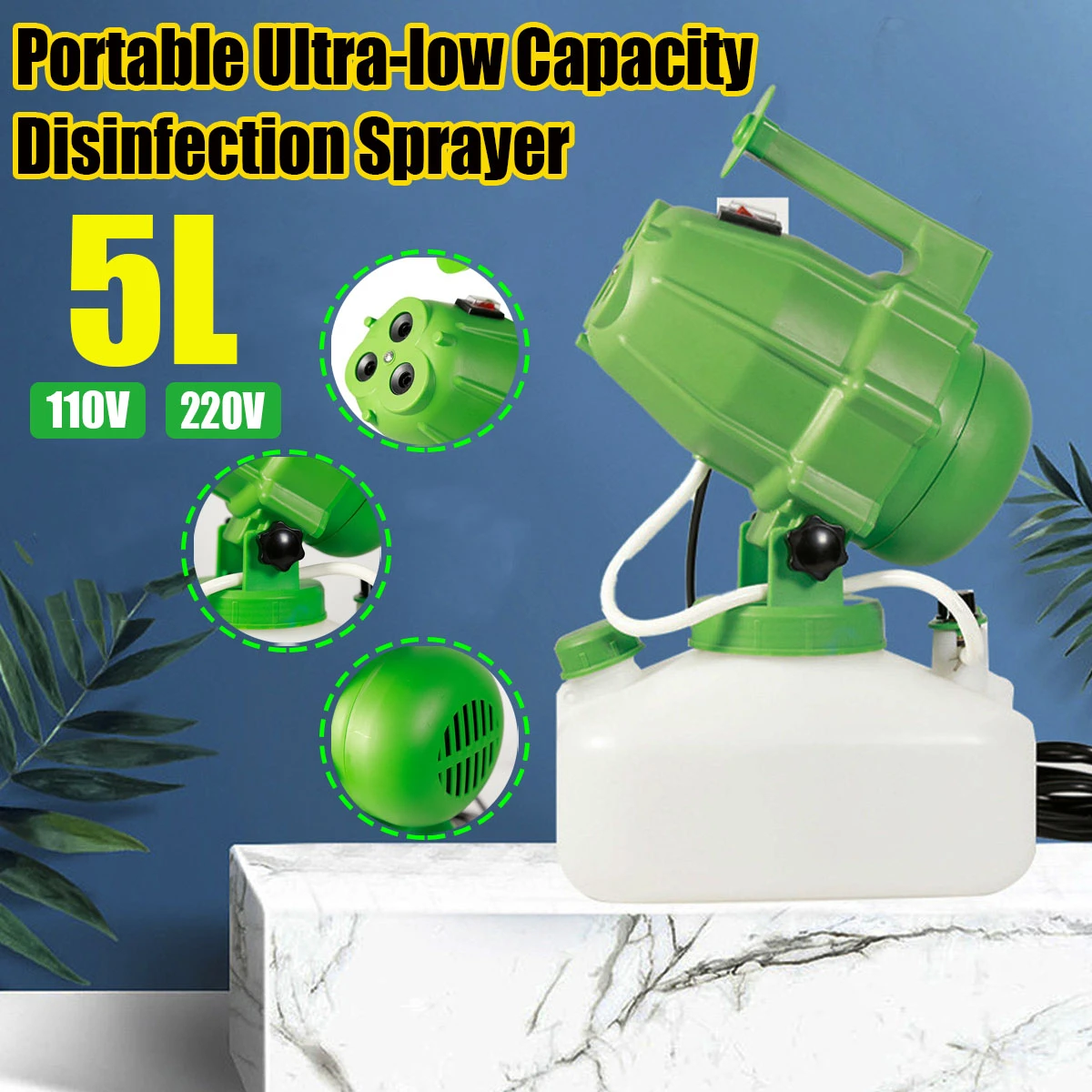 3 Nozzles Portable Ultra-low Capacity Nebulizer Disinfection Sprayer 110V/220V