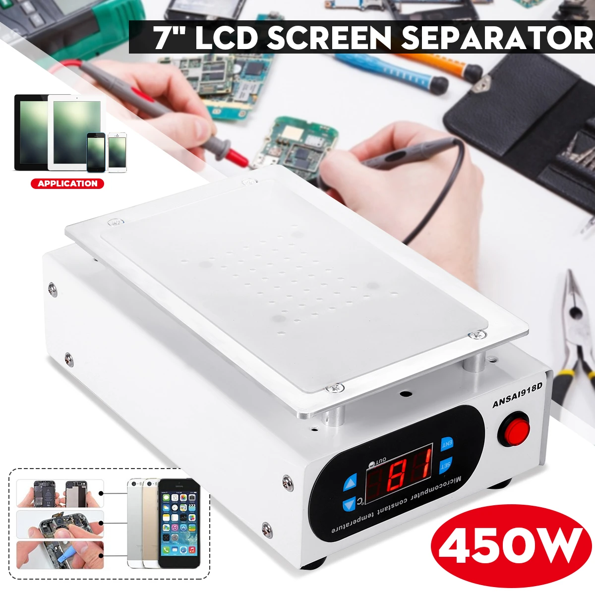 7'' Built-in Vacuum Mobile Phone LCD Glass Screen Separator Repair Machine