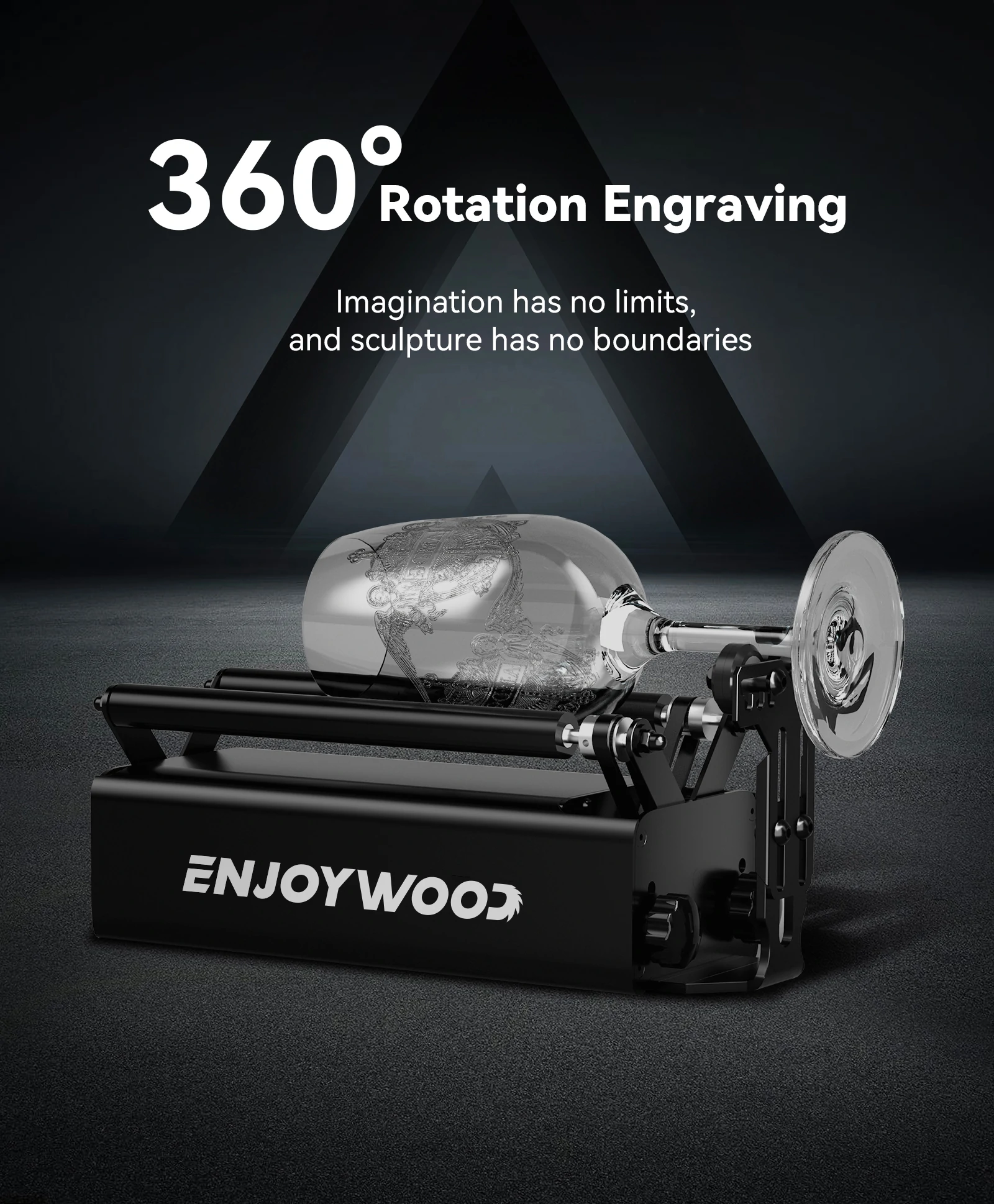 ENJOYWOOD R3 PRO Rotary Roller with Separable Support Module and Extension Towers for Laser Engraver
