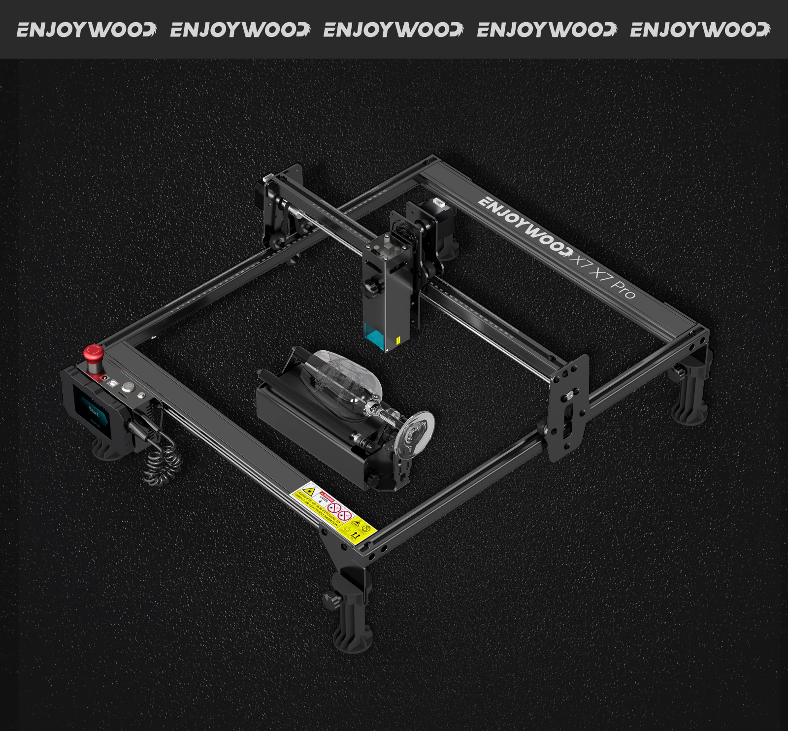 ENJOYWOOD R3 PRO Rotary Roller with Separable Support Module and Extension Towers for Laser Engraver