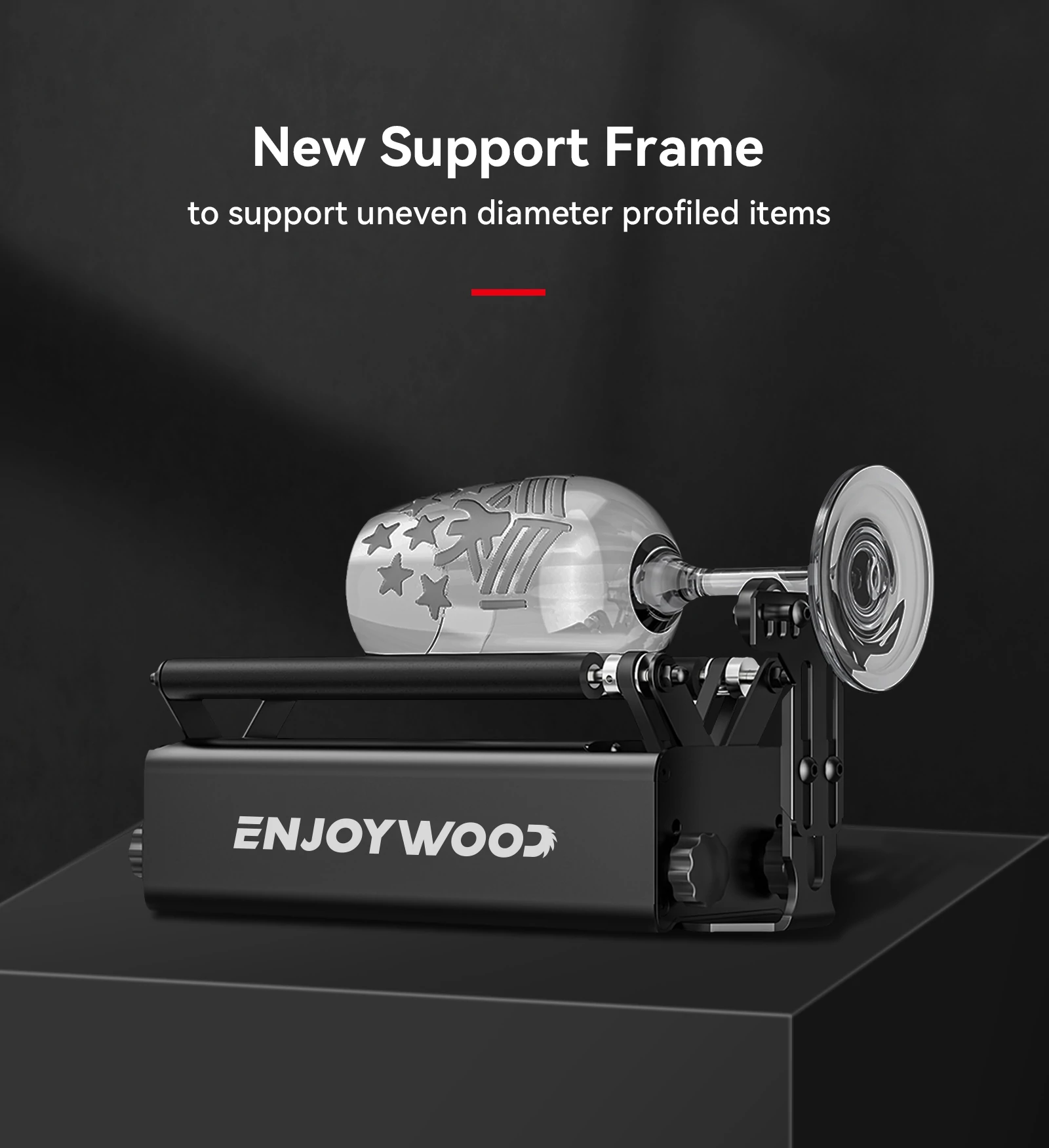 ENJOYWOOD R3 PRO Rotary Roller with Separable Support Module and Extension Towers for Laser Engraver