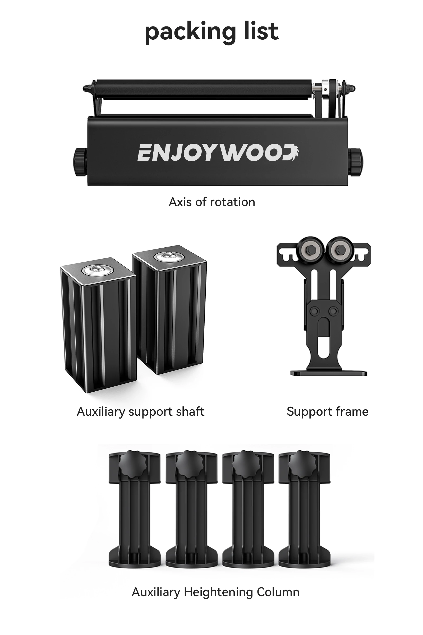 ENJOYWOOD R3 PRO Rotary Roller with Separable Support Module and Extension Towers for Laser Engraver