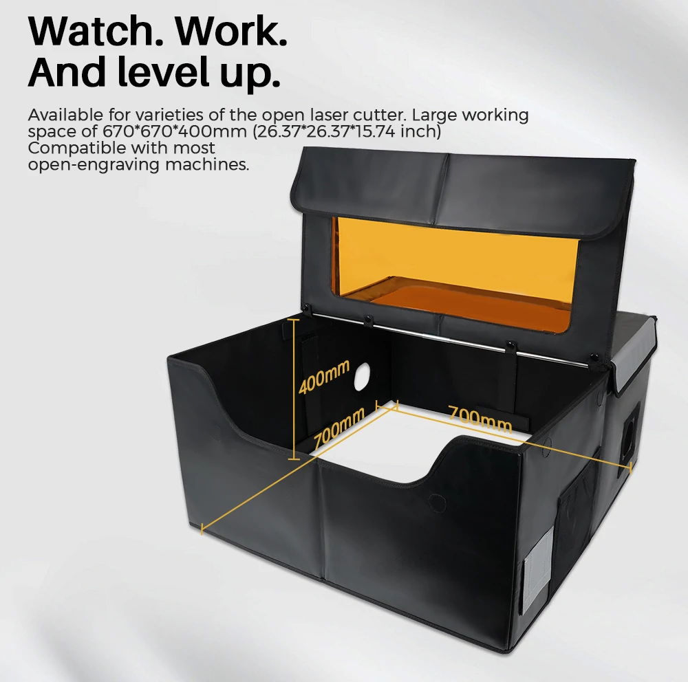 TWOTREES® TE700 Laser Engraver Enclosure with Vents Fireproof Materials Sound Insulation And Dust Protection Eye Protection