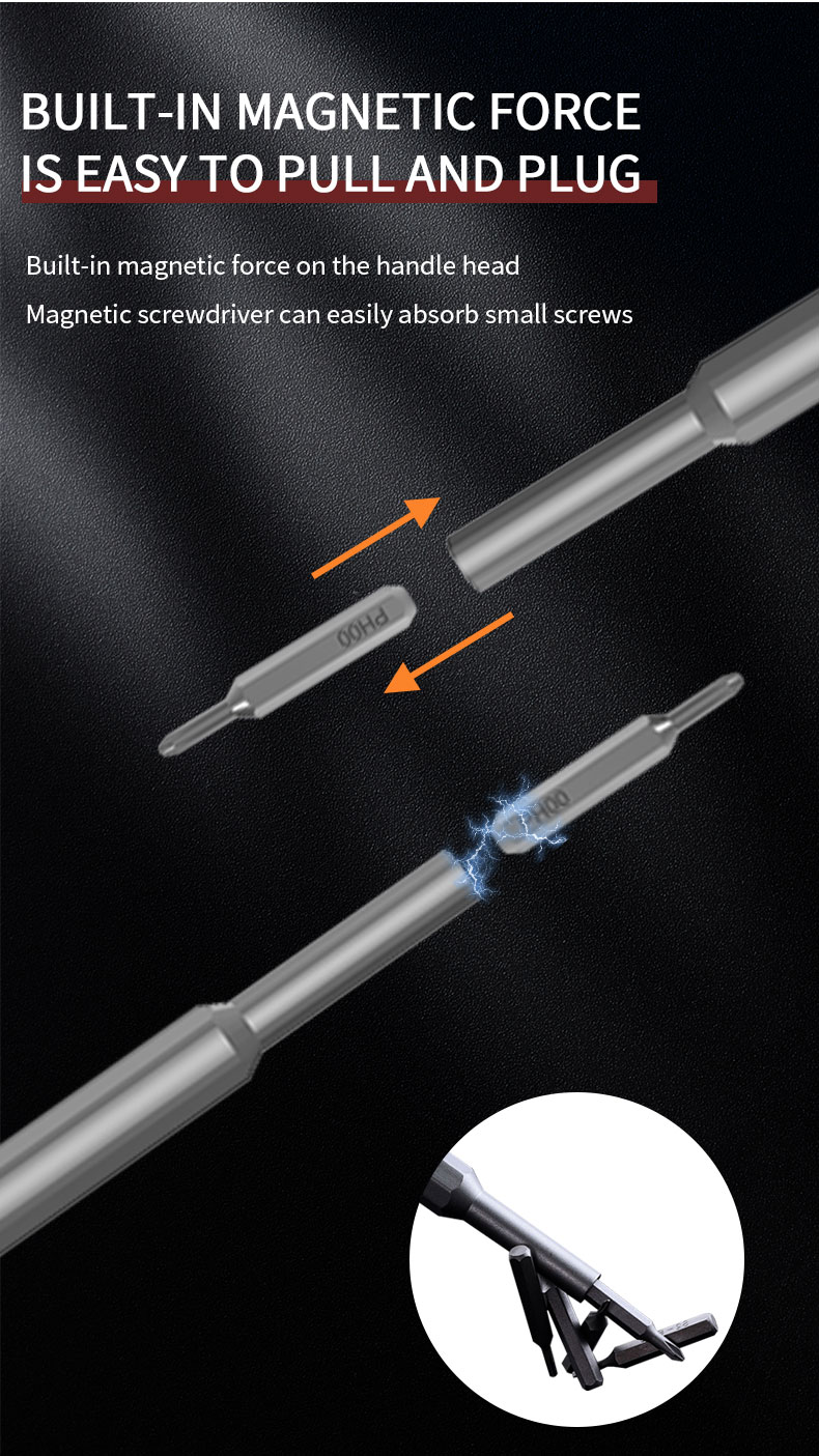 MT-M050 50-in-1 Precision Electrician Double-Sided Magnetic Tip Hand Tools Magnetic Screwdriver Set Screwdriver Bits
