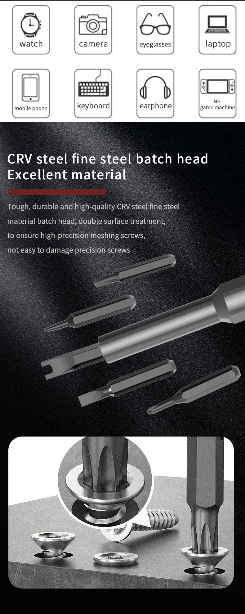 MT-M050 50-in-1 Precision Electrician Double-Sided Magnetic Tip Hand Tools Magnetic Screwdriver Set Screwdriver Bits