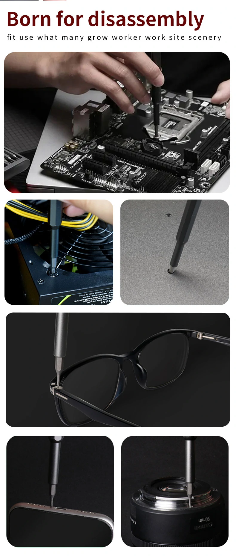 MT-M050 50-in-1 Precision Electrician Double-Sided Magnetic Tip Hand Tools Magnetic Screwdriver Set Screwdriver Bits