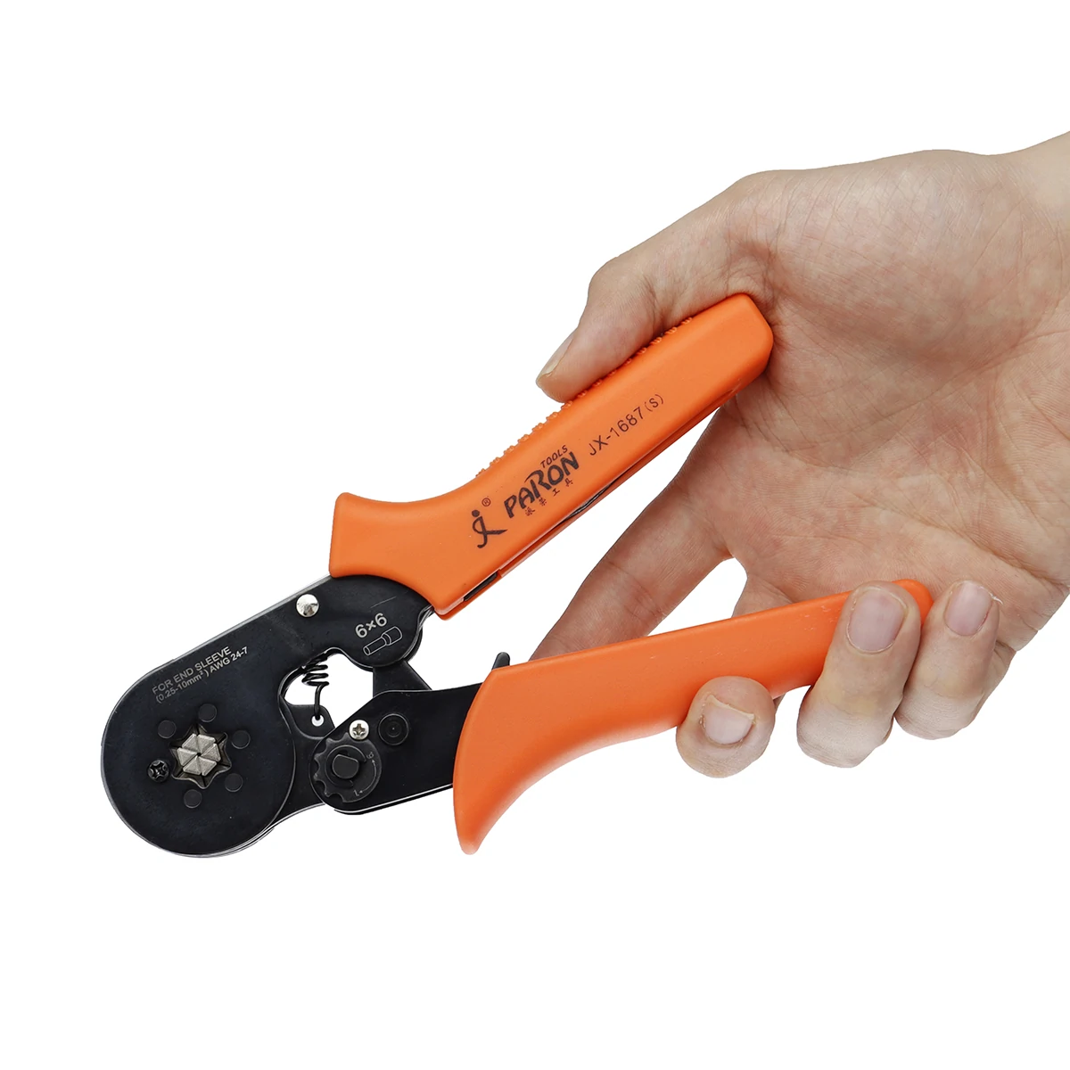 PARON JX-1687S Ratchet Type Labor-Saving 6 Side Terminal Crimping Plier