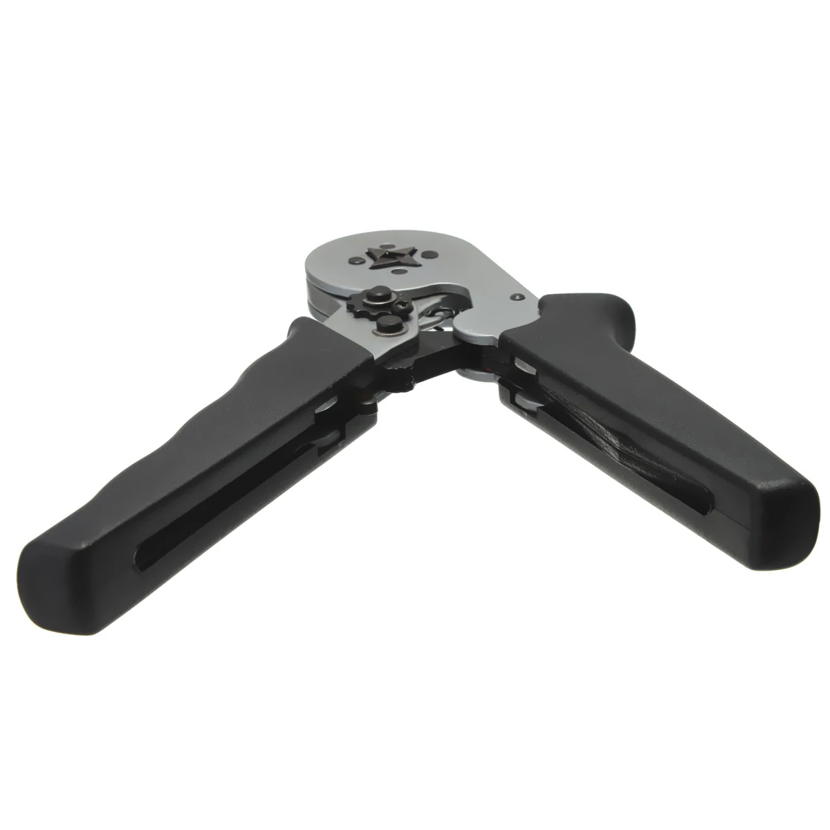 Self-Adjustable Terminal Crimping Tool with 0.08-6.0mm² Range Ergonomic Nylon Handle Uniform Pressure Crimp Ideal for Insulated and Non-insulated Wire Connections