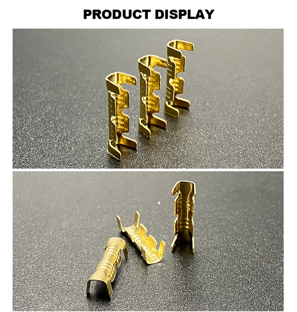 1000PCS Gold 453 U-Shaped 0.3-1.5mm 2 Terminal Tab Cold Inserts Connectors Cold Terminal Small Teeth Fascia Terminal