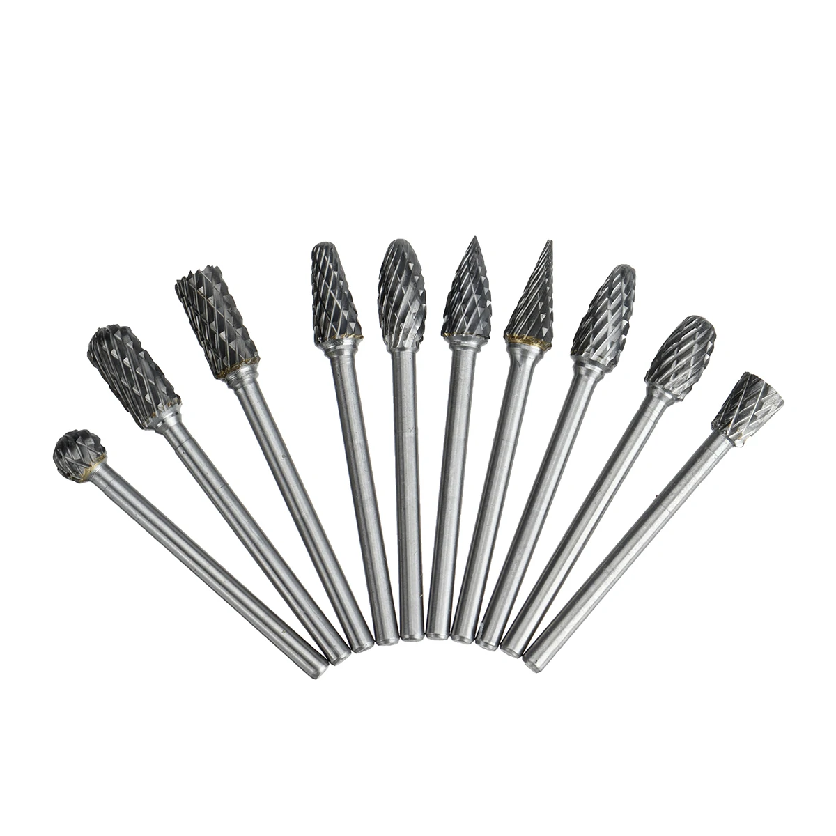 10PCS Tungsten Steel Grinding Head Tungsten Carbide Burrs Sets Mini Drill Diamond Burs Material Tungstenio Dremel Accessories