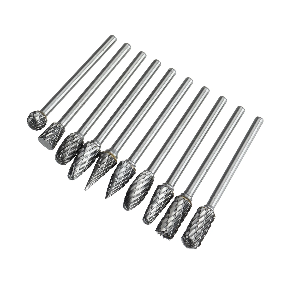 10PCS Tungsten Steel Grinding Head Tungsten Carbide Burrs Sets Mini Drill Diamond Burs Material Tungstenio Dremel Accessories