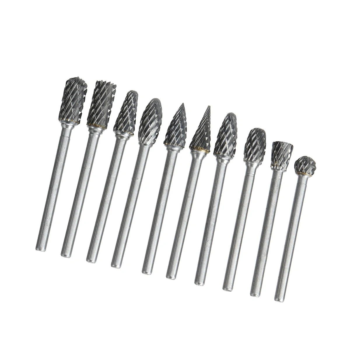10PCS Tungsten Steel Grinding Head Tungsten Carbide Burrs Sets Mini Drill Diamond Burs Material Tungstenio Dremel Accessories