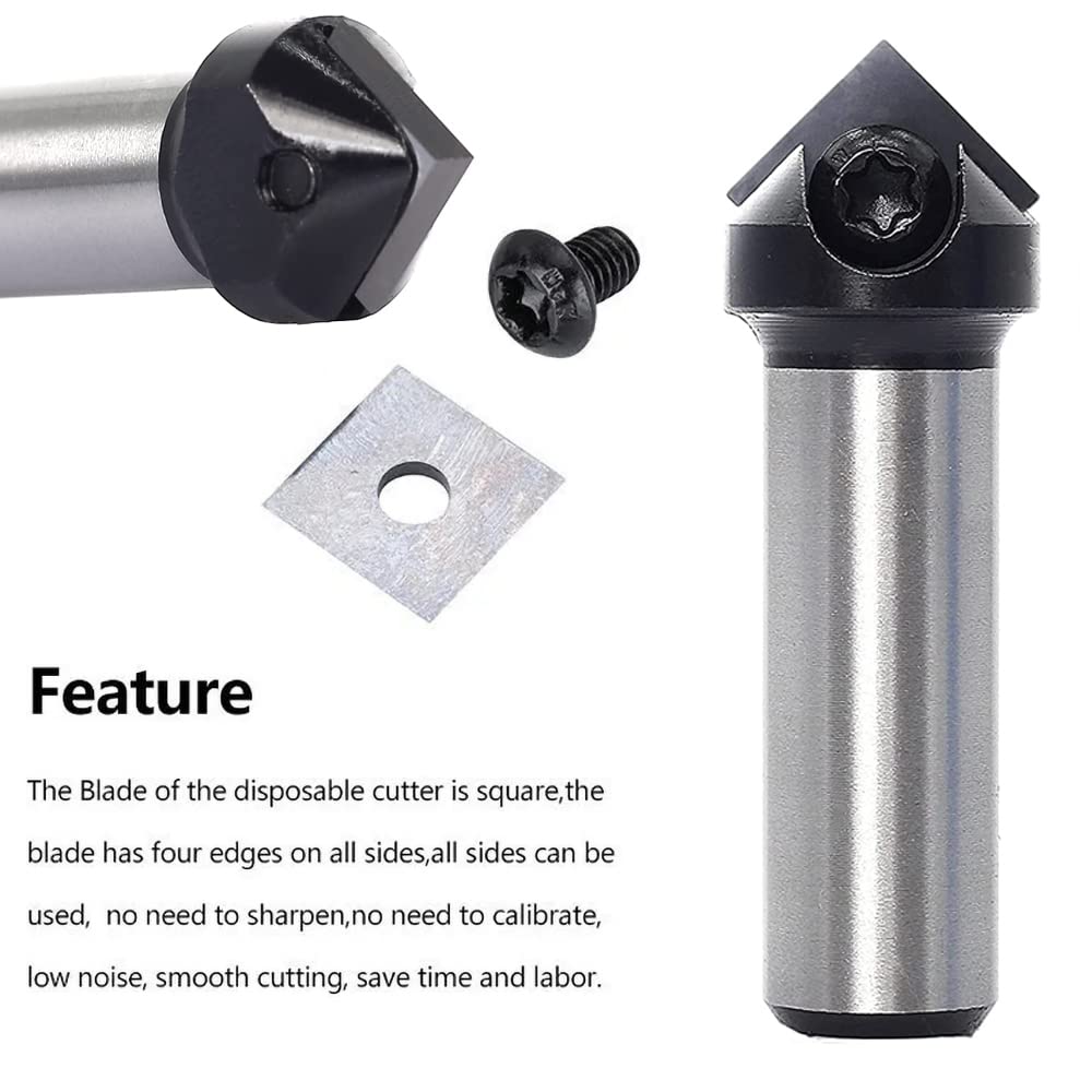 Insert Style Carbide Spoilboard V groove90° Single Flute Ruter Bit End Mills Woodworking Milling Cuttters Shank 1/4