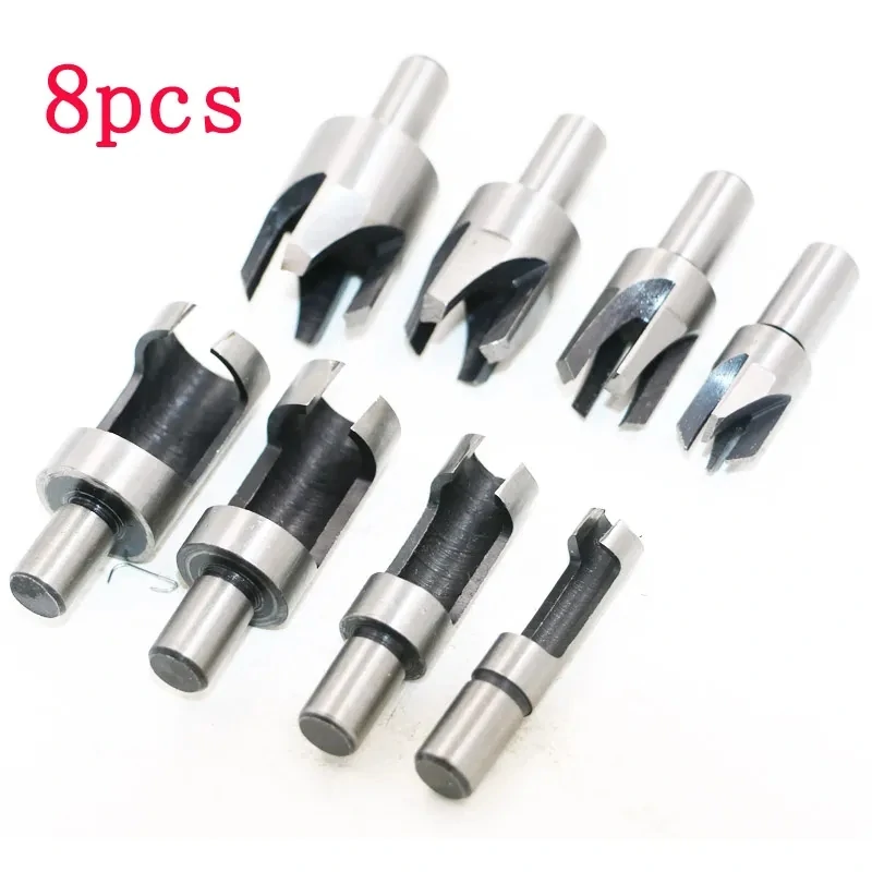 8PCS HSS Cork Drill Bit Set Wood Plug Cutter Drill Cutting Tool Drill Bit Set Bored Hole Tenon Drills
