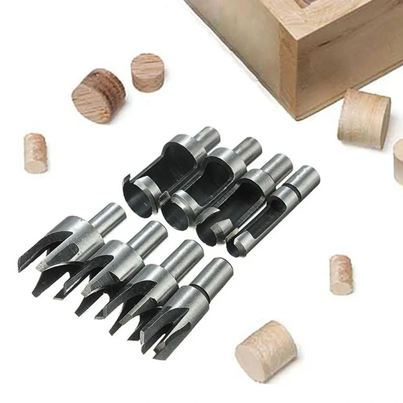 8PCS HSS Cork Drill Bit Set Wood Plug Cutter Drill Cutting Tool Drill Bit Set Bored Hole Tenon Drills