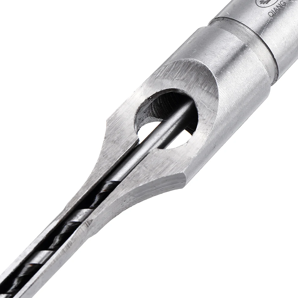 4PCS 6.35/7.94/9.5/12.7mm Woodworking Square Hole Drill Bit Mortising Chisel