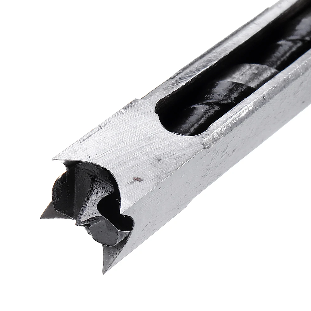 4PCS 6.35/7.94/9.5/12.7mm Woodworking Square Hole Drill Bit Mortising Chisel