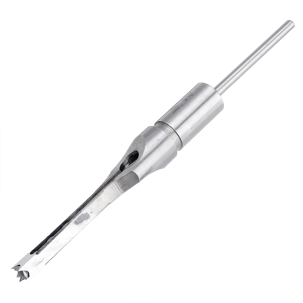 4PCS 6.35/7.94/9.5/12.7mm Woodworking Square Hole Drill Bit Mortising Chisel