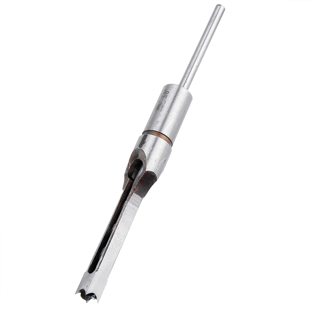 4PCS 6.35/7.94/9.5/12.7mm Woodworking Square Hole Drill Bit Mortising Chisel